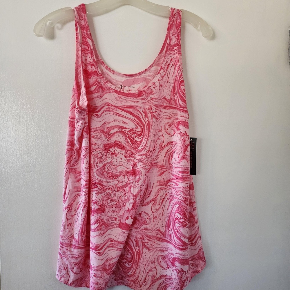 No Boundaries Pink Abstract Swirl Marble Tank Top XXL 19 Sleeveless Scoop Neck